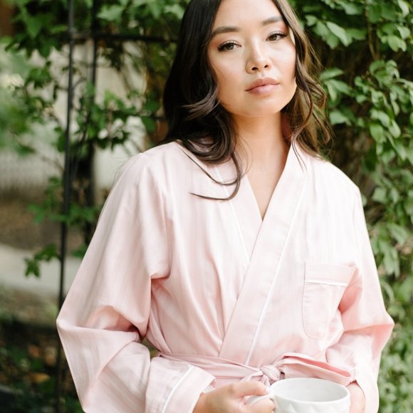 NWT KIP 100% Turkish Cotton Robe // Soft Rose (Large) - Picture 3 of 4